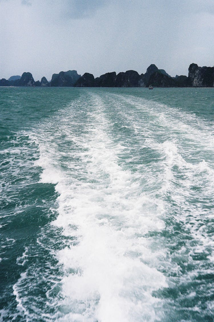 Disturbed Sea Behind Boat