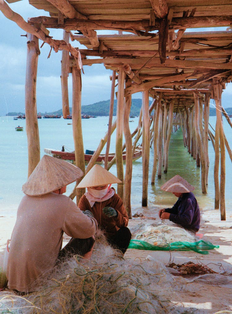 People Working At Beach