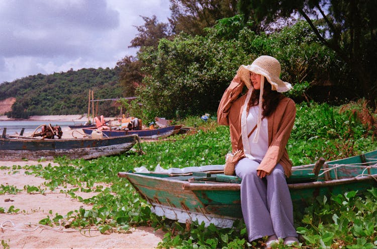 Woman Relaxing At Beach