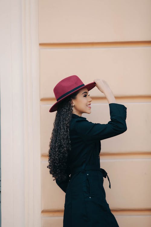 Brunette in Coat and Hat