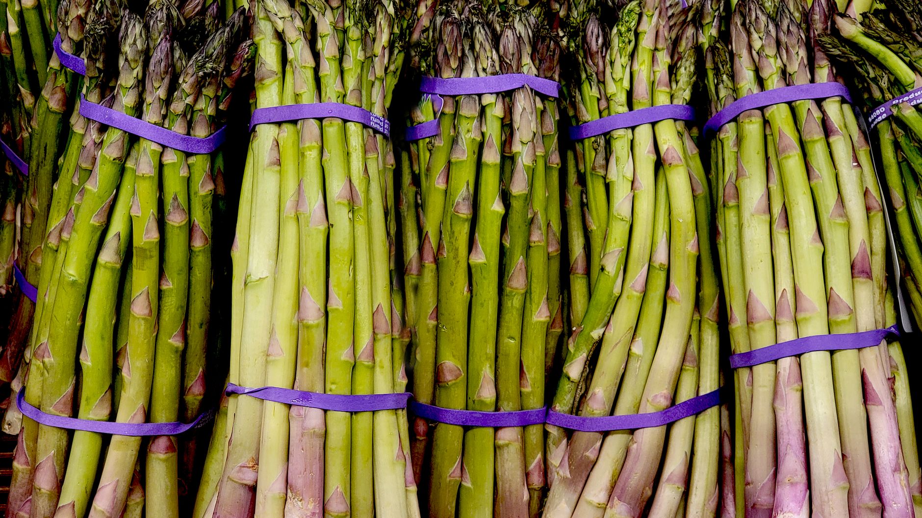 Bacon wrapped asparagus bundles fresh off the grill