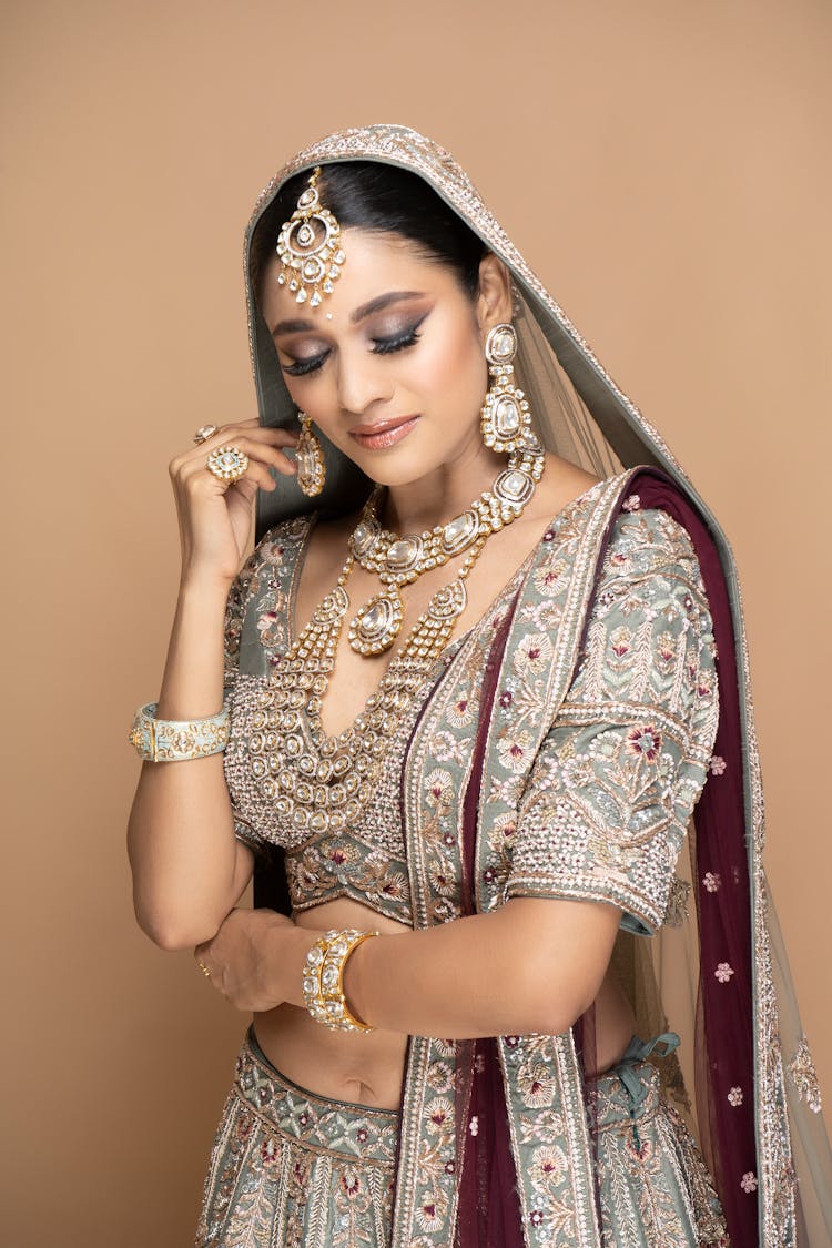 Woman In Traditional Indian Bridal Dress