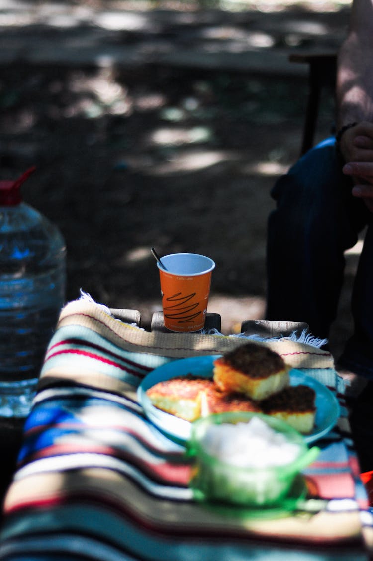 Food And Drinks On A Table Outdoors 