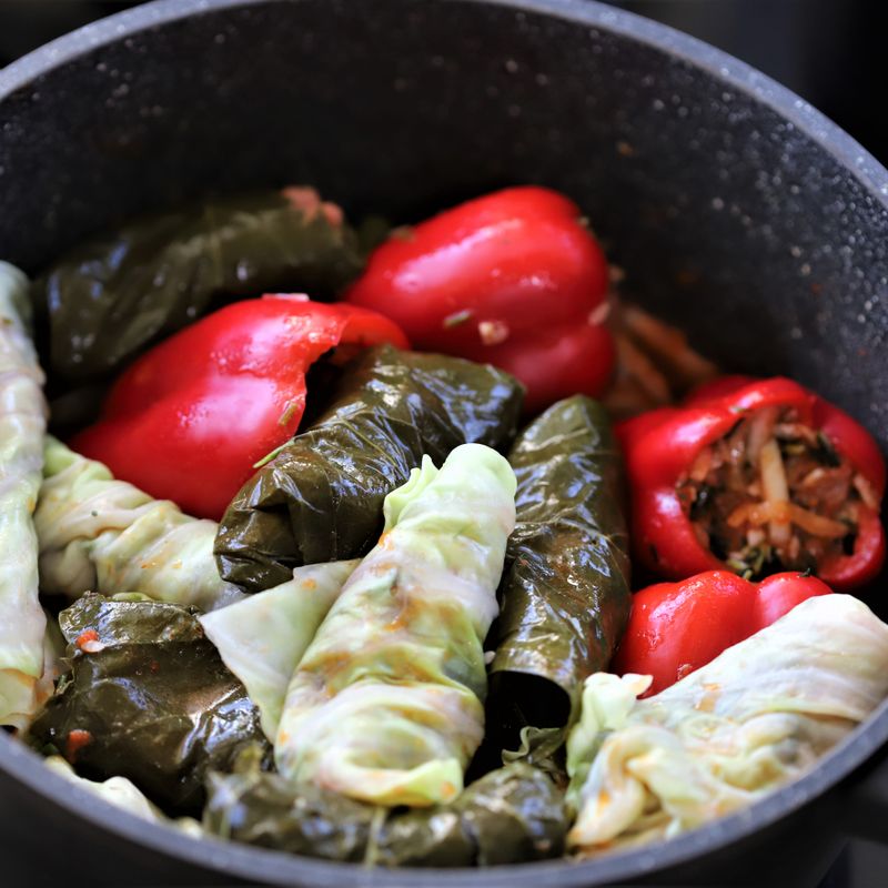 Slow Cooker Beef and Bean Stuffed Poblanos