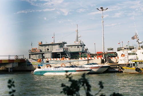 Motorboats and Ships Moored