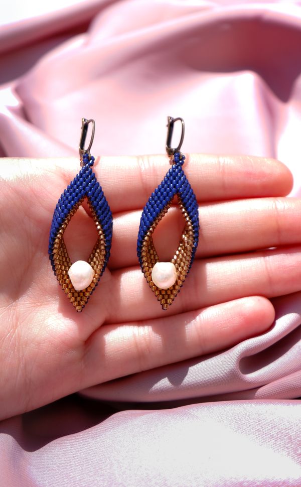 Seed bead fringe earrings handmade for beginners