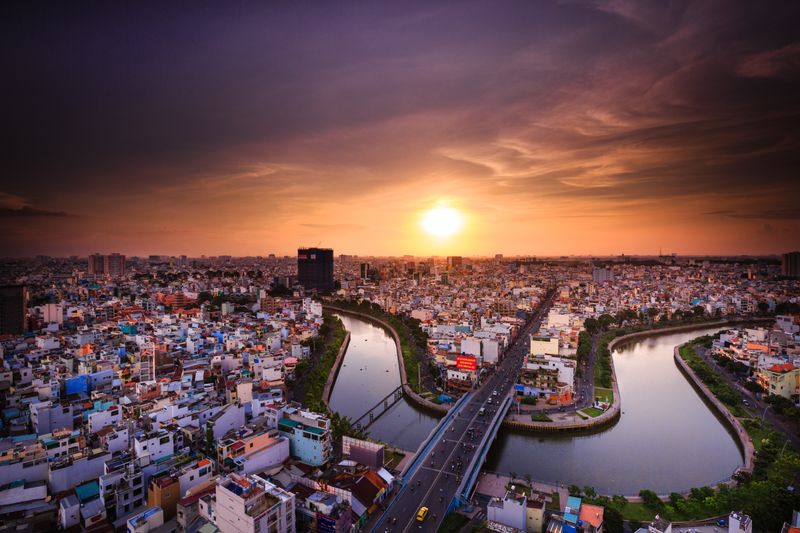 The Ho Chi Minh City cityscape
