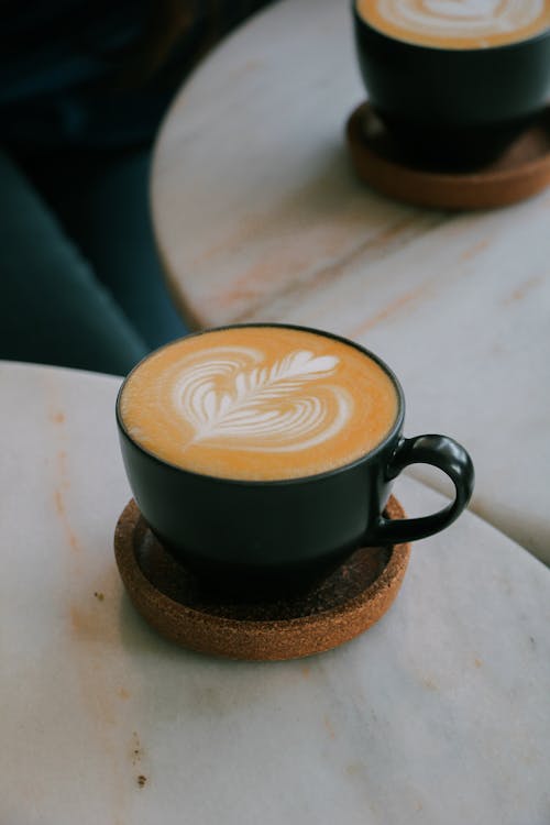 Black Ceramic Cup With Coffee