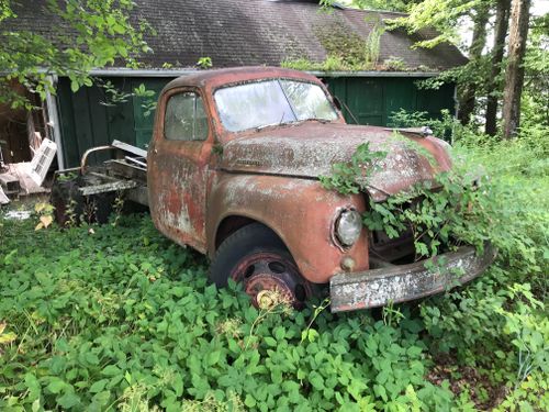 Free stock photo of overgrown, rusty, truck Stock Photo