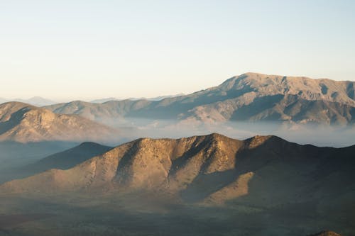 Empty Mountains Under Clear Blue Sky