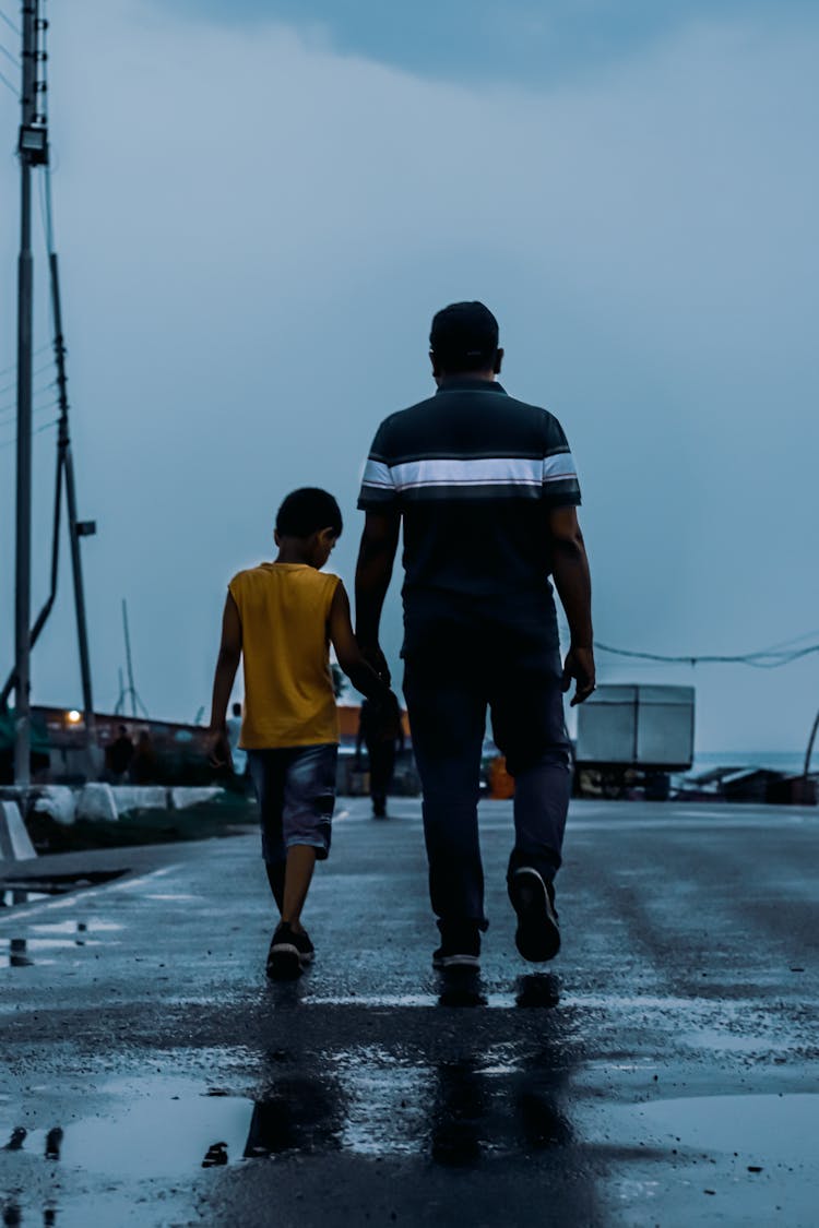 Father Walking With Son