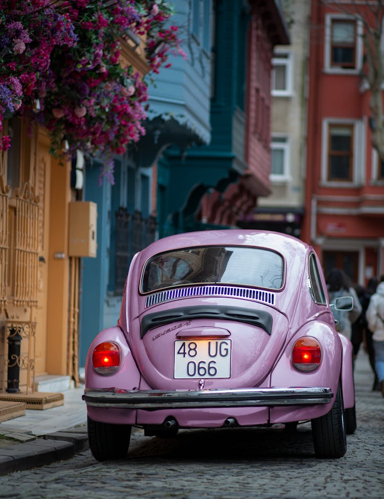 Photograph Of A Pink Car