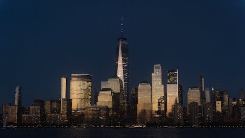 Free City Skyline during Night Time Stock Photo