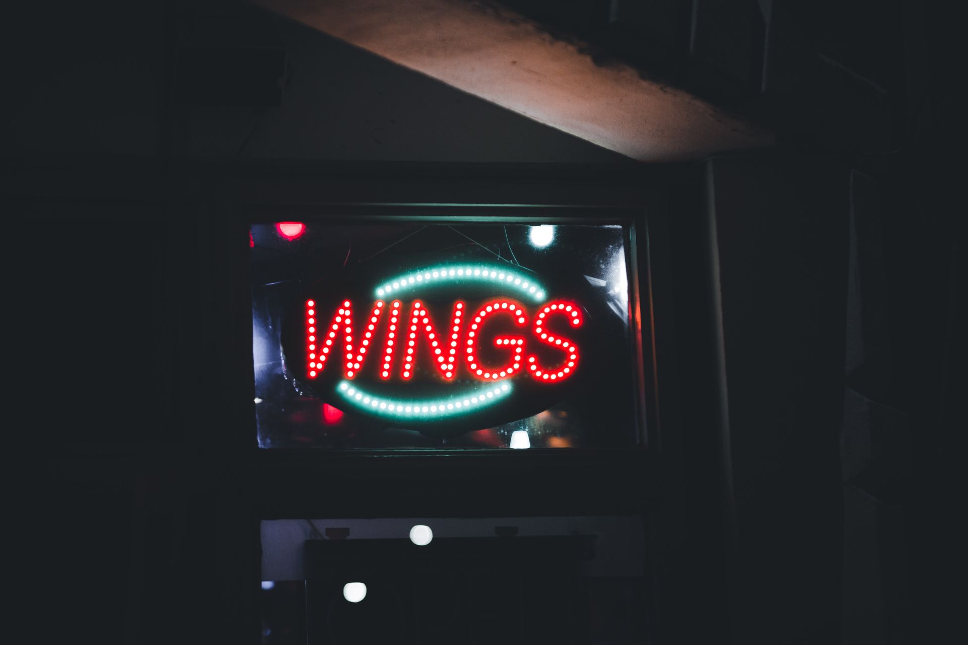 Illuminated Text Sign in Close Up Shot