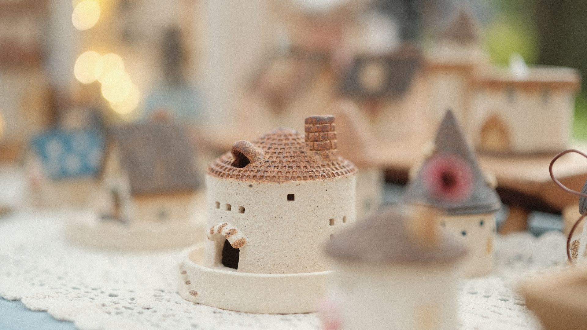 Close-Up Shot of Ceramic Houses