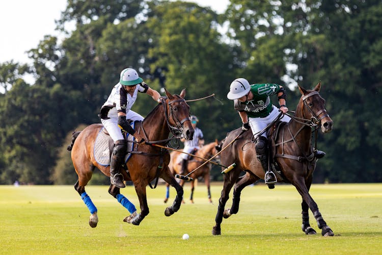 Two Men Playing Polo