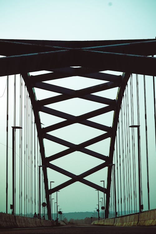 Бесплатное стоковое фото с канатный мост, мост, симметричный