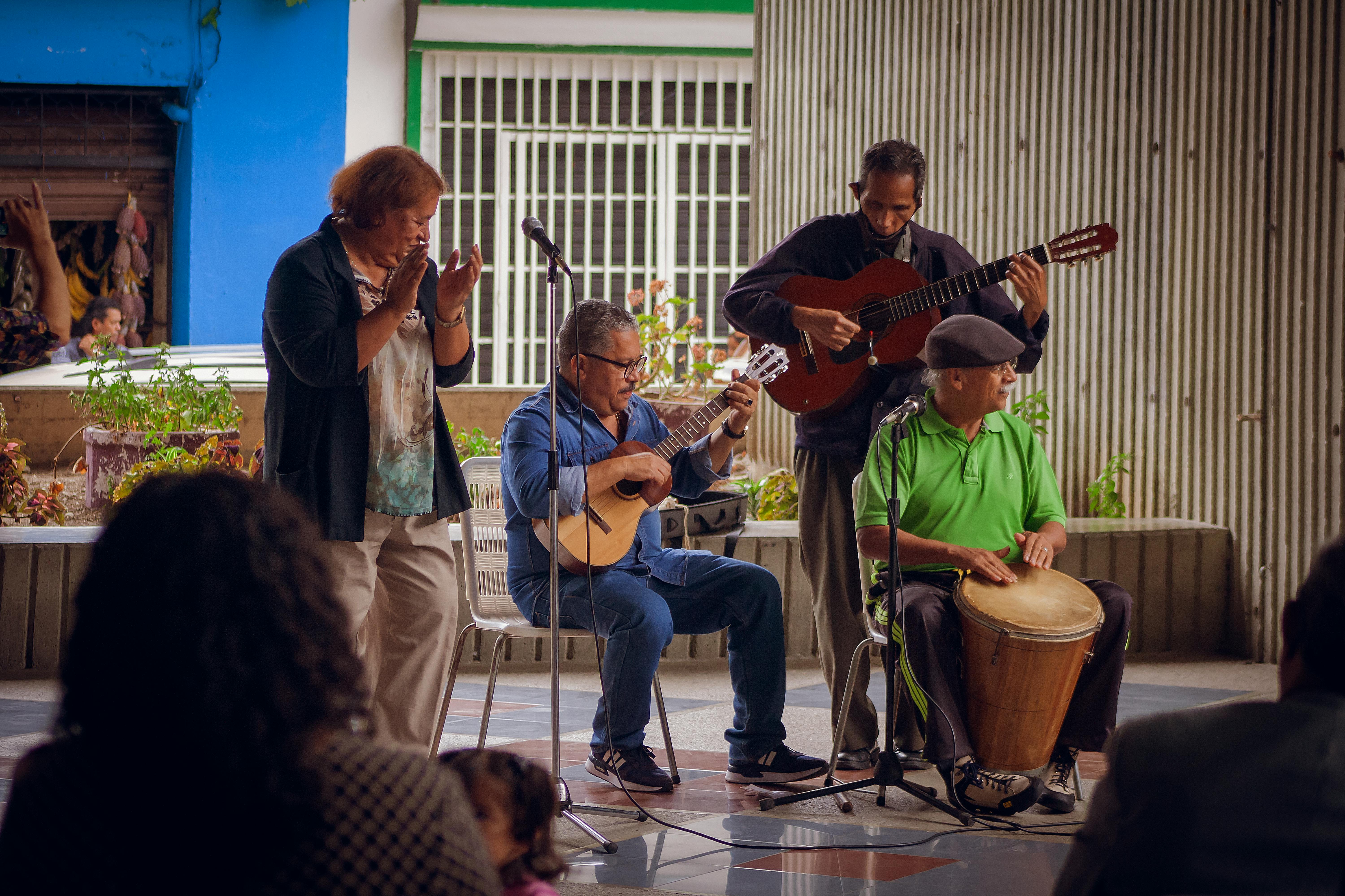 elderly people playing in a band