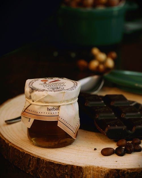 Glass Jar with Honey