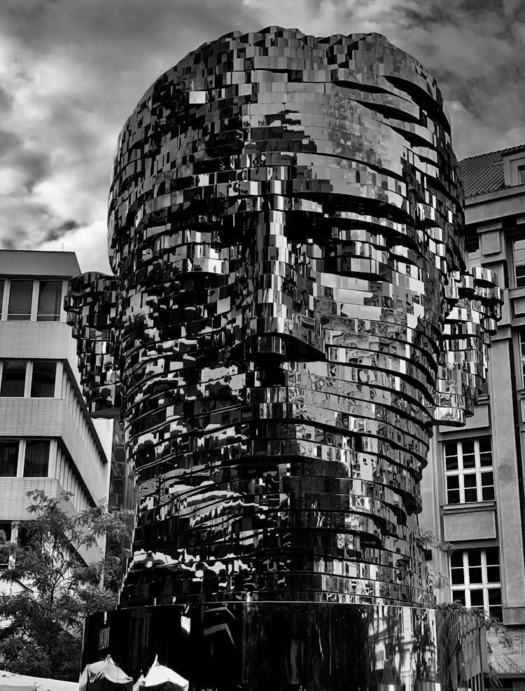 A Grayscale Of The Head Of Franz Kafka In Czech Republic