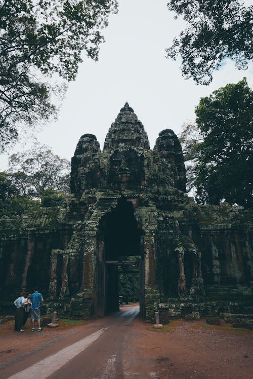 Tourists Standing Outside Angkor Wat