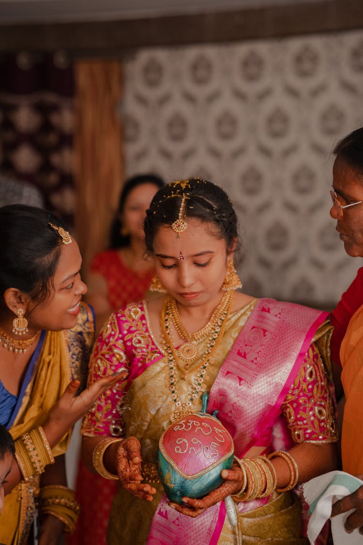 Indian Wedding Photo With A Bride In Traditional Clothing