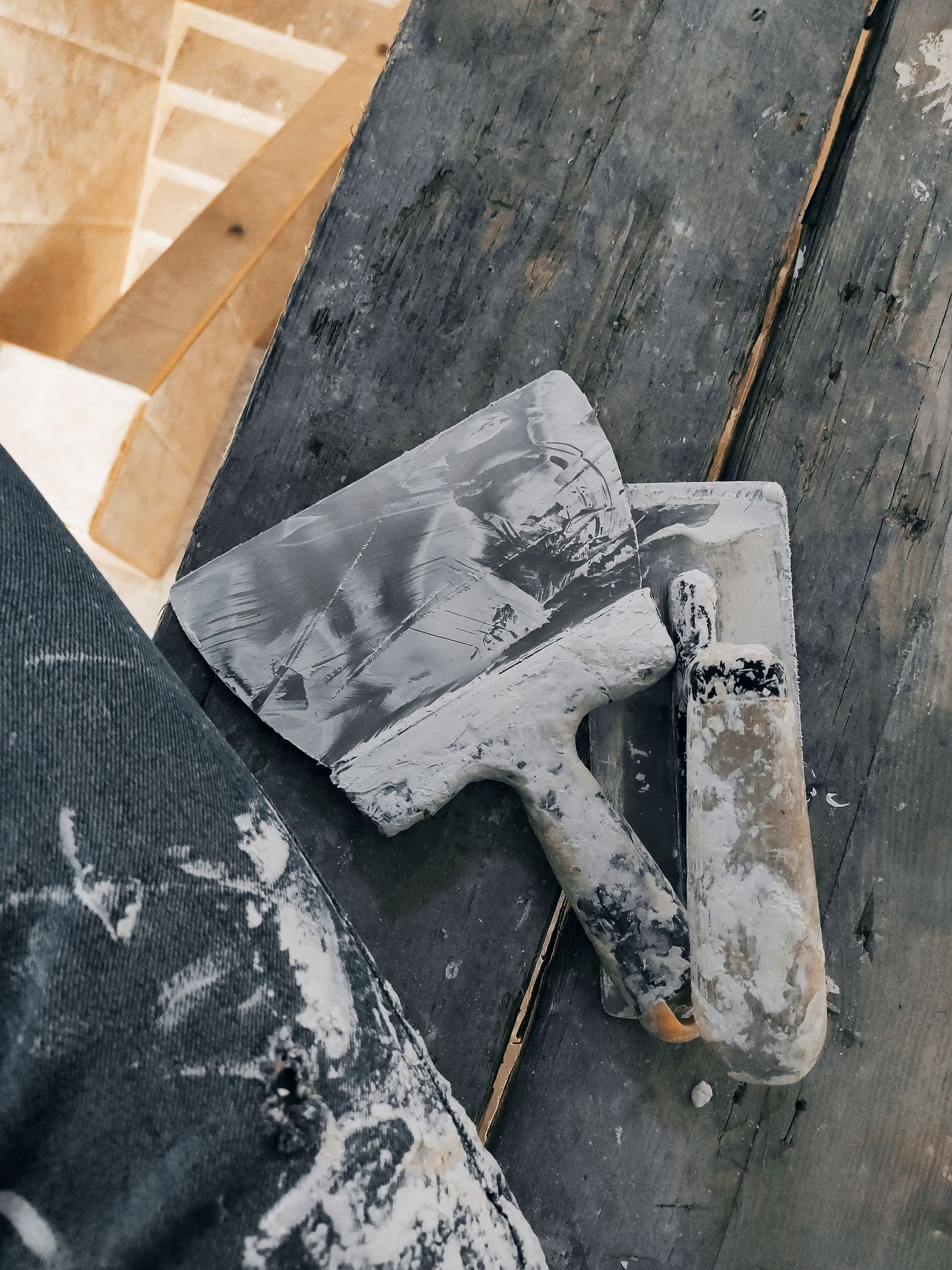 Concrete hand trowel and float with residue — Where to Get Reviews Contractor Guide: Google vs Yelp vs Nextdoor