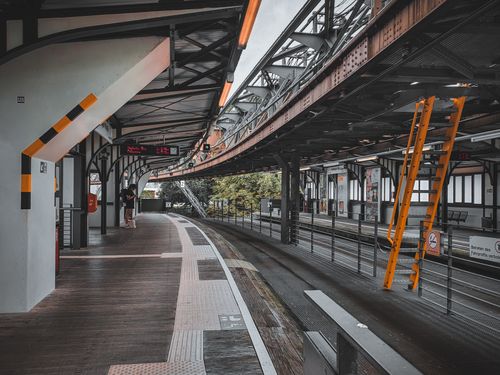 Free Explore the unique architecture of Wuppertal's suspension railway station in Germany. Stock Photo