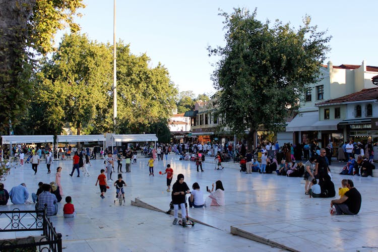 People Busy Playing In The Park