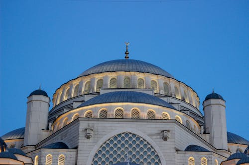 Exterior of the Camlica Mosque at Dusk