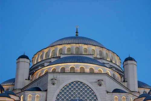 Free Stunning view of Camlica Mosque dome under the evening sky in Istanbul. Stock Photo