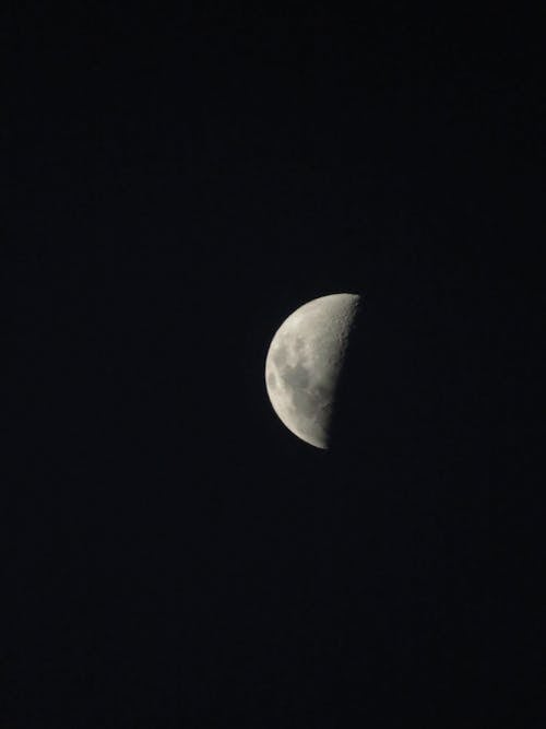 Moon in Black Sky