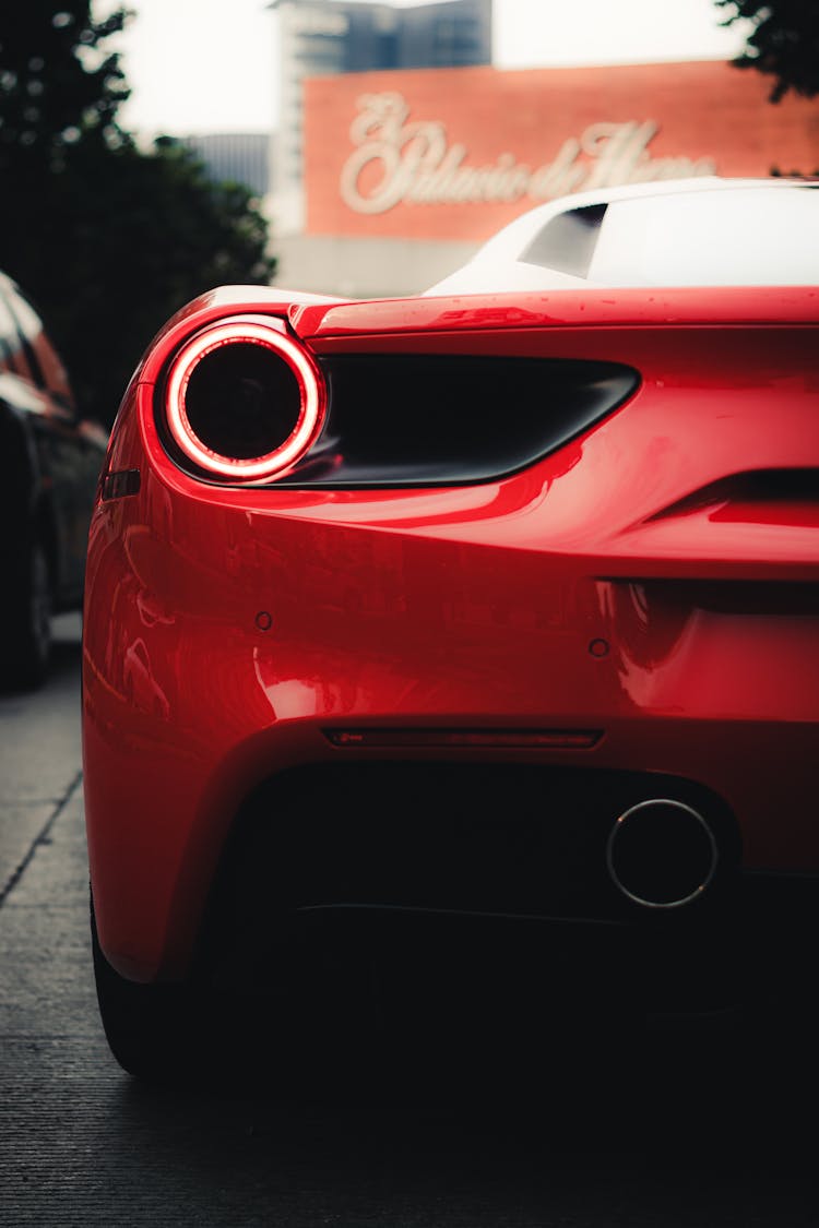 Tail Light Of A Ferrari 488