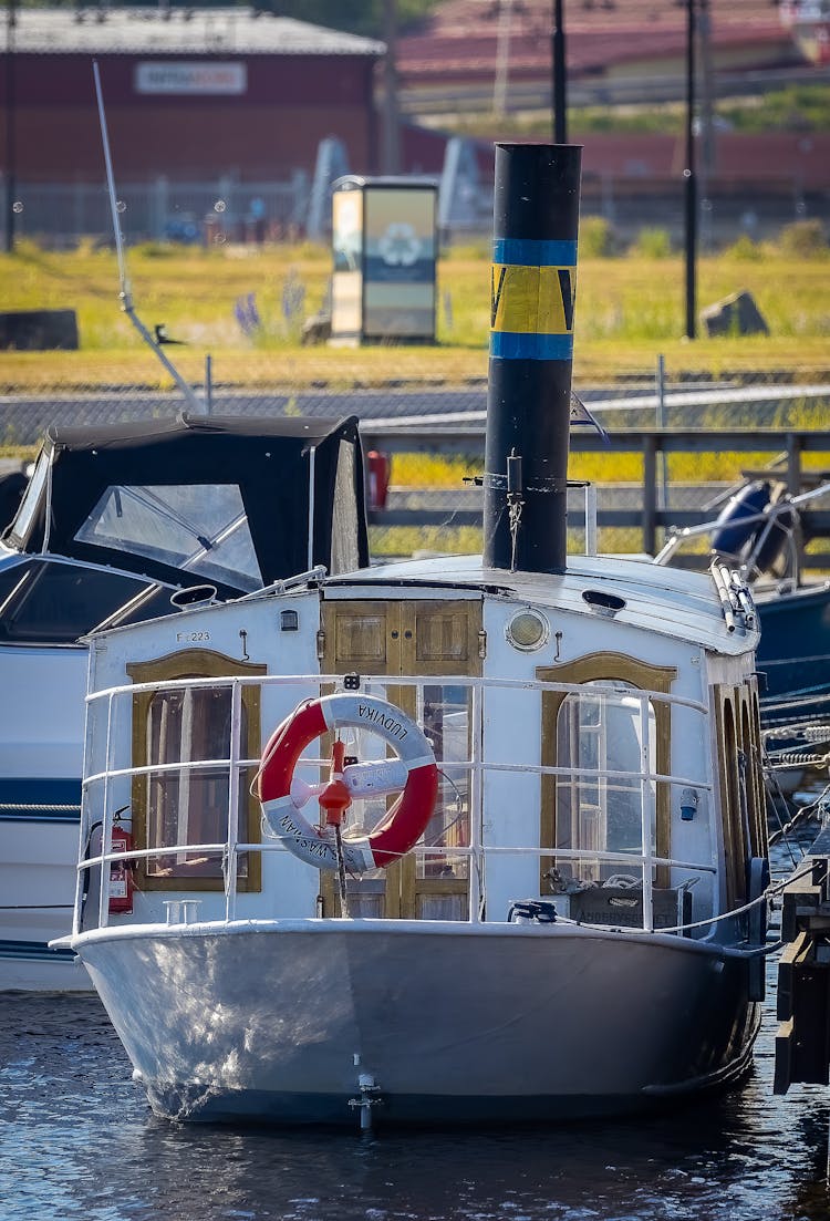 Steam Boat Docked In The Port