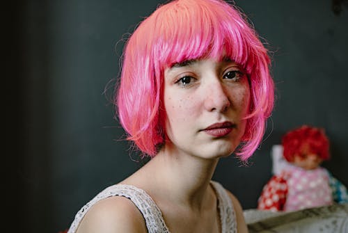 A Woman with Pink Hair