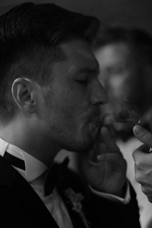 A Man Smoking Cigarette