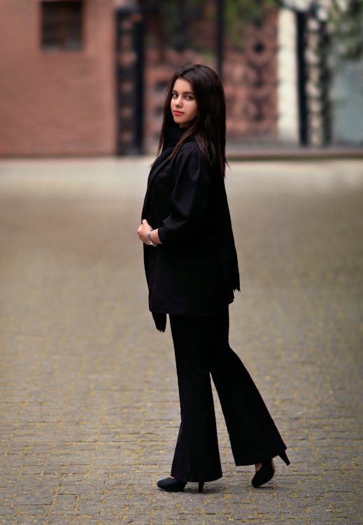 A Woman in Black Blazer and Black Pants · Free Stock Photo