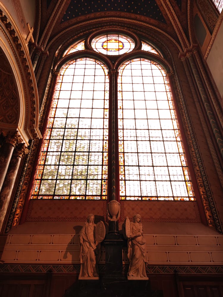 Low Angle Shot Of A Window In The Church Of Saint-Germain-des-Pres In Paris, France 