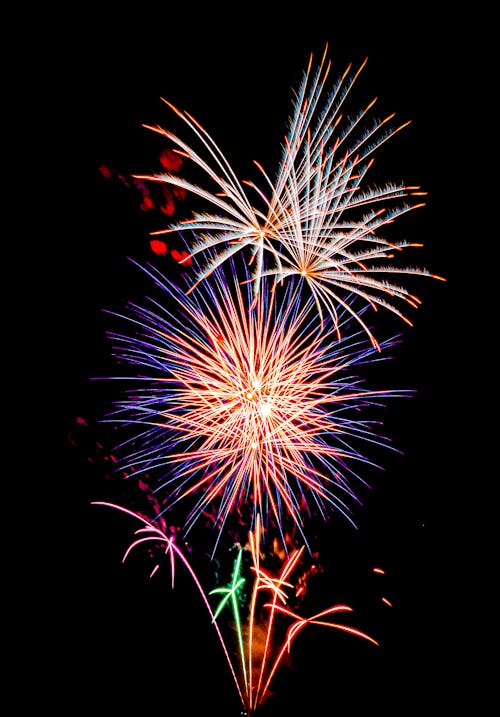 Display of Fireworks against Black Sky