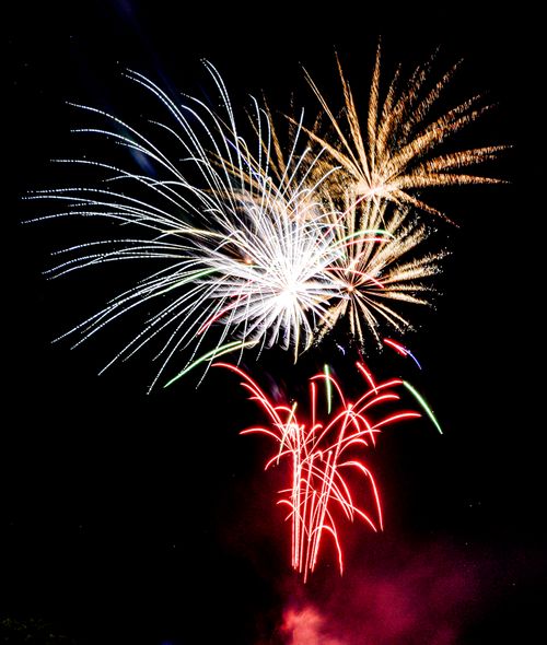 Free Spectacular fireworks lighting up the night sky in Gatesville, TX, USA. Stock Photo