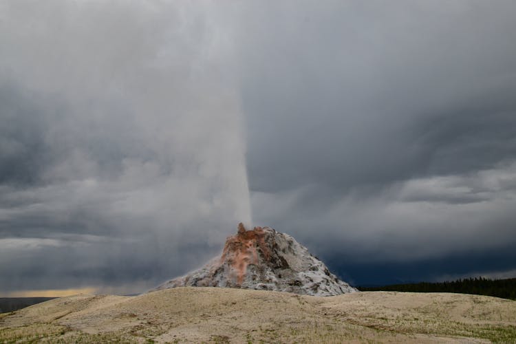 White Dome Geyser In Yellowstone National Park