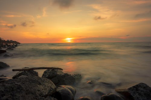 Rocky Shore during Sunset