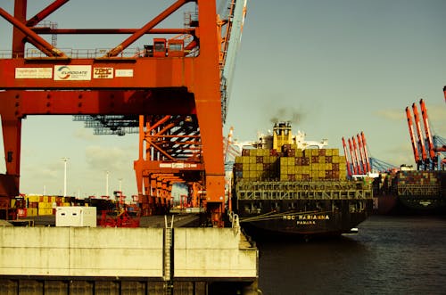 A Container Ship in a Port