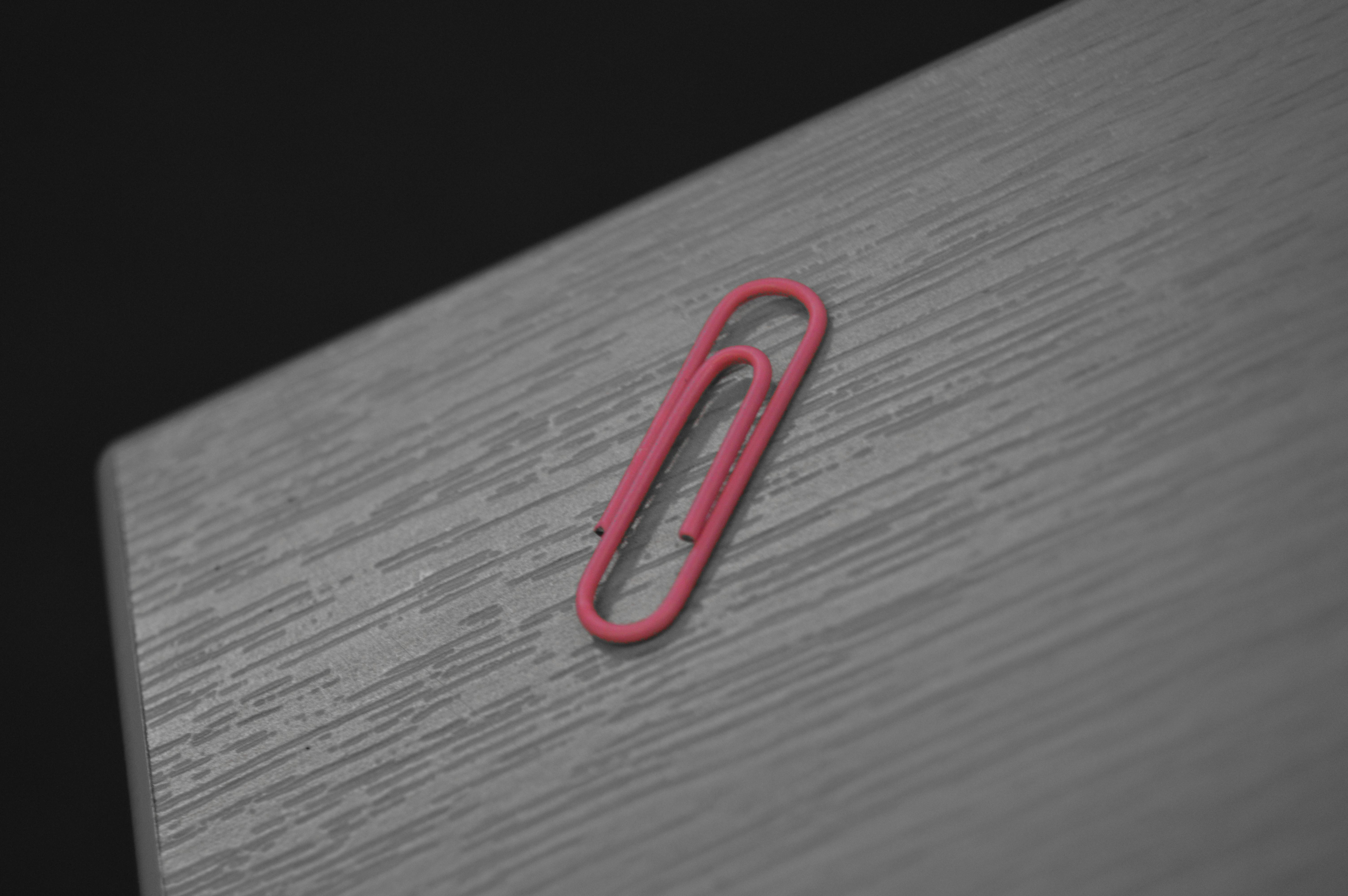 Free stock photo of desk, paperclip
