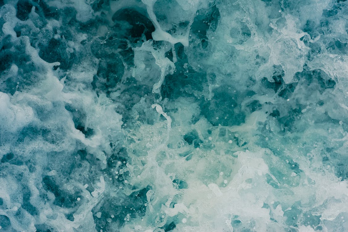 Close-Up Shot of Splashing Ocean Waves