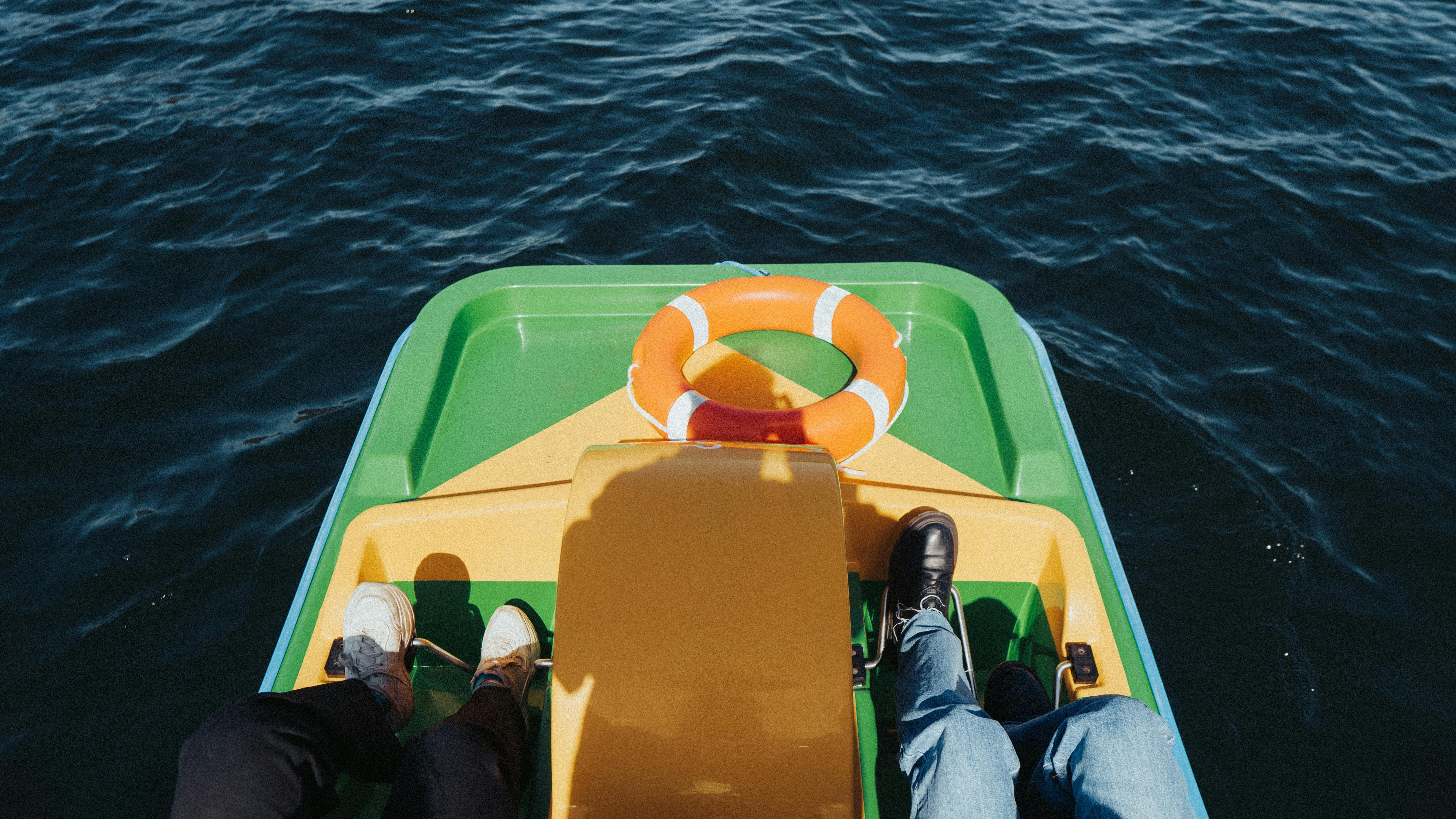 pedal boat in brazilin flag