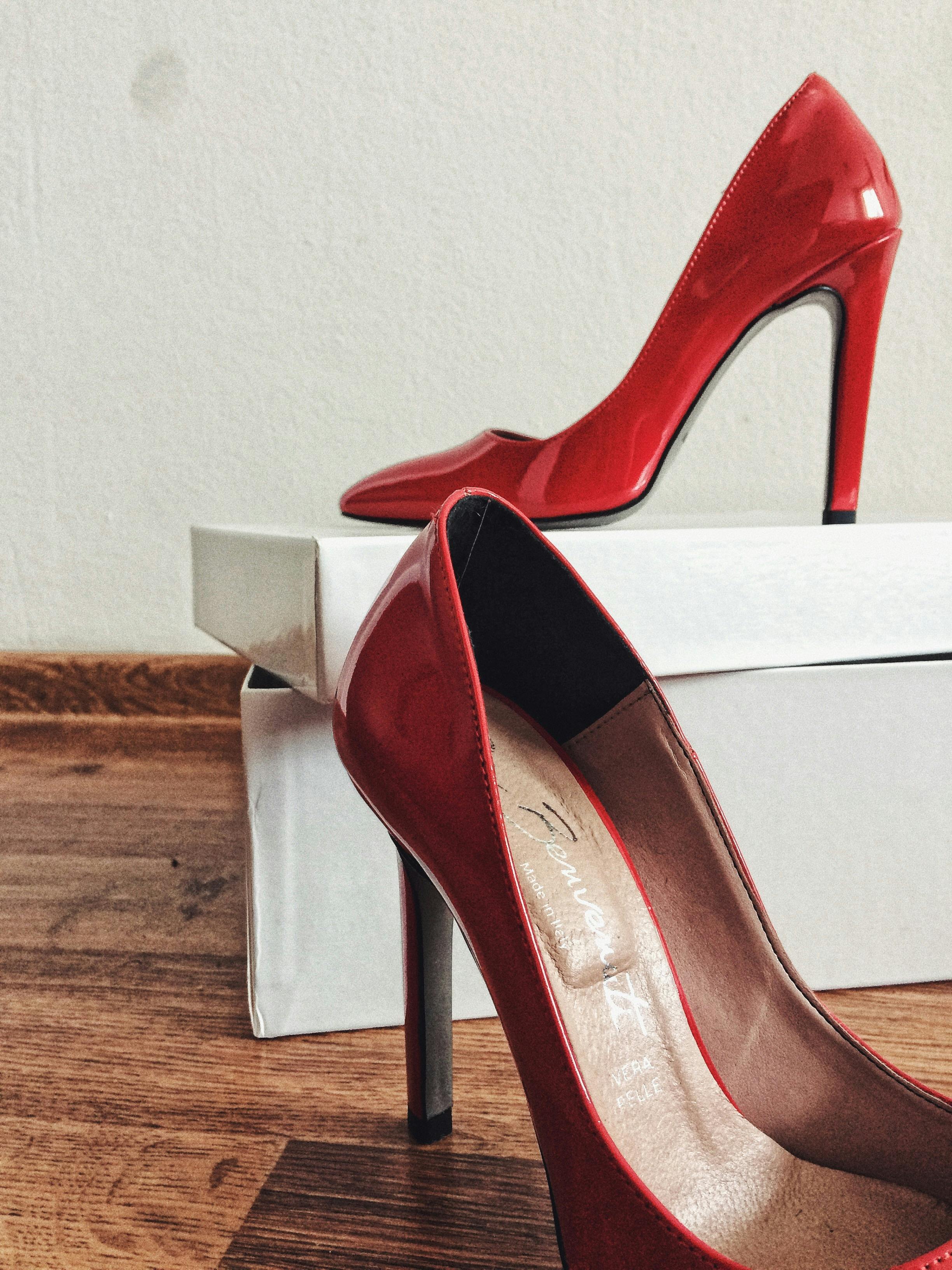 Free stock photo of high heels, leather shoes, red