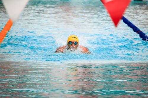 Free Man Swimming Stock Photo