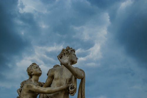 A Sculpture Against a Cloudy Sky