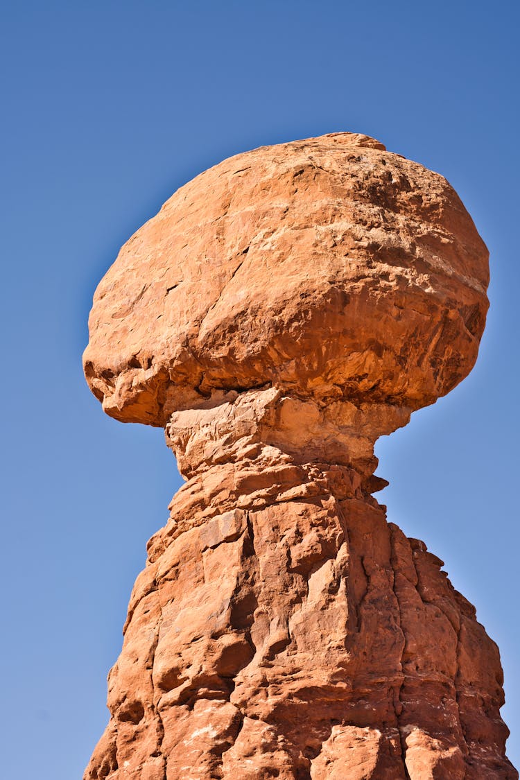 Balanced Rock Under Blue Sky